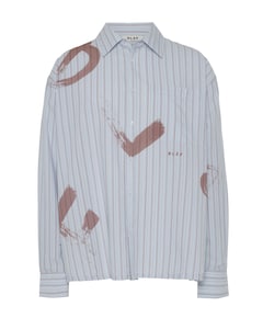 Heren overhemd lange mouw blauw