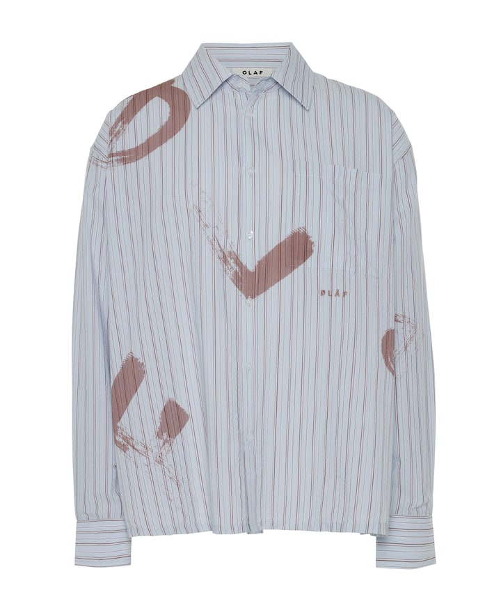 Heren overhemd lange mouw blauw