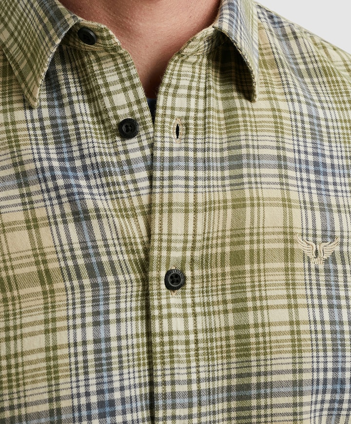 Heren overhemd lange mouw groen