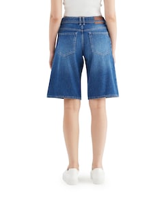 wide straight dames jorts blauw