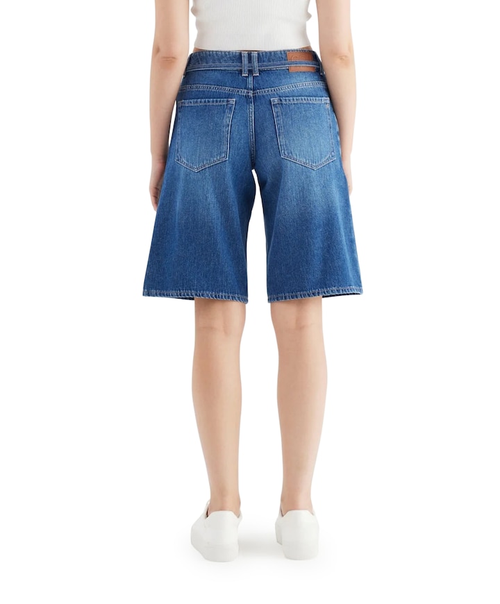 wide straight dames jorts blauw