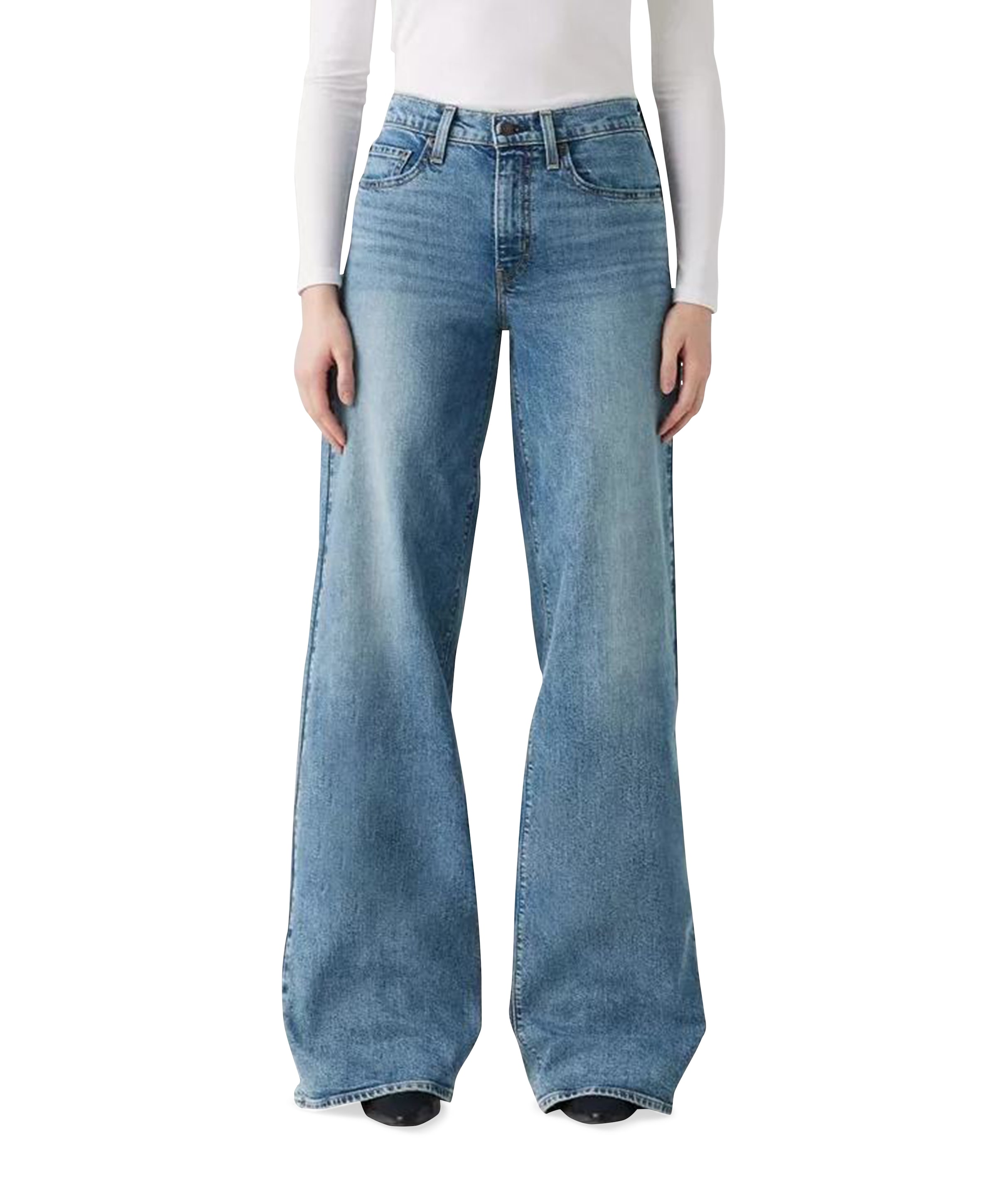 728 HR wide leg dames jeans blauw
