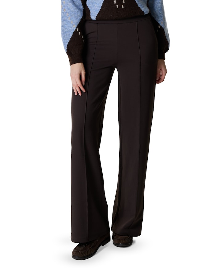 Wide leg dames broek bruin