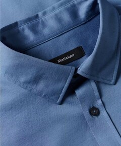 Heren overhemd lange mouw blauw