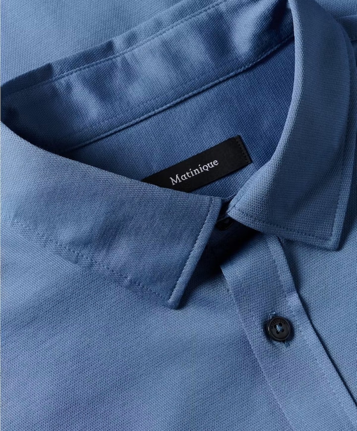 Heren overhemd lange mouw blauw