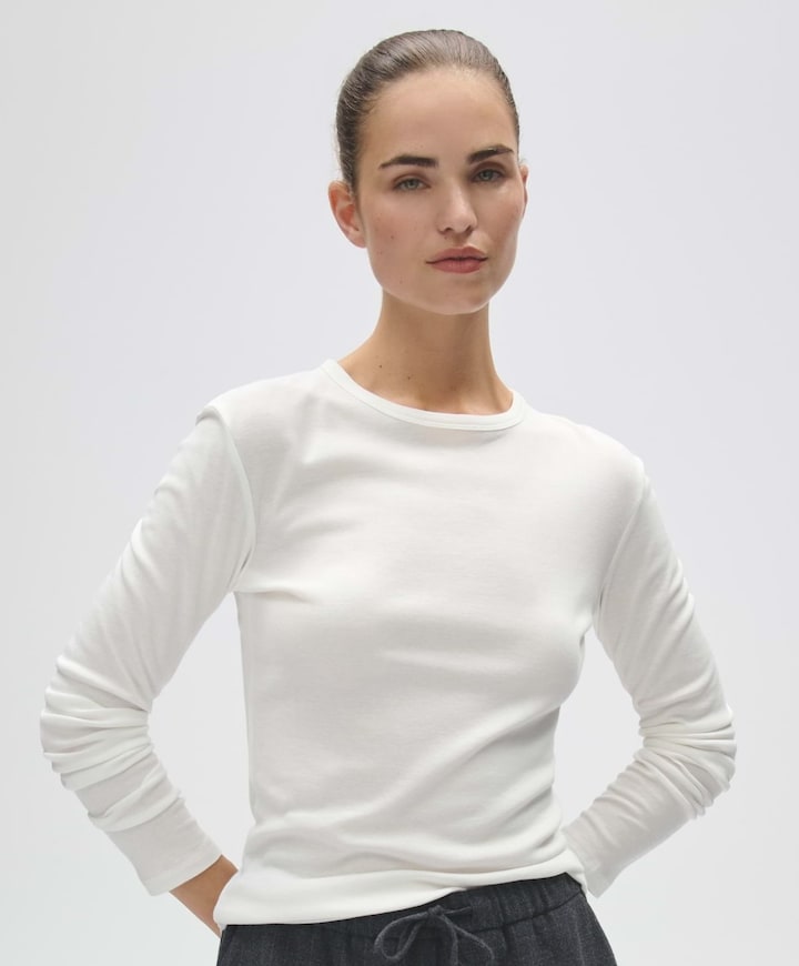 Dames longsleeve ecru