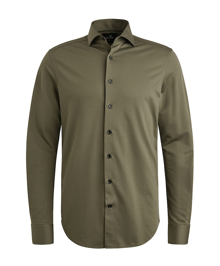 Heren overhemd lange mouw groen