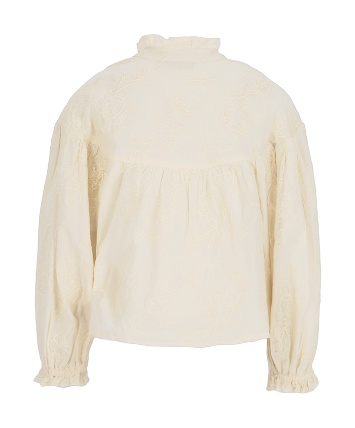 Meisjes blouse lange mouw ecru