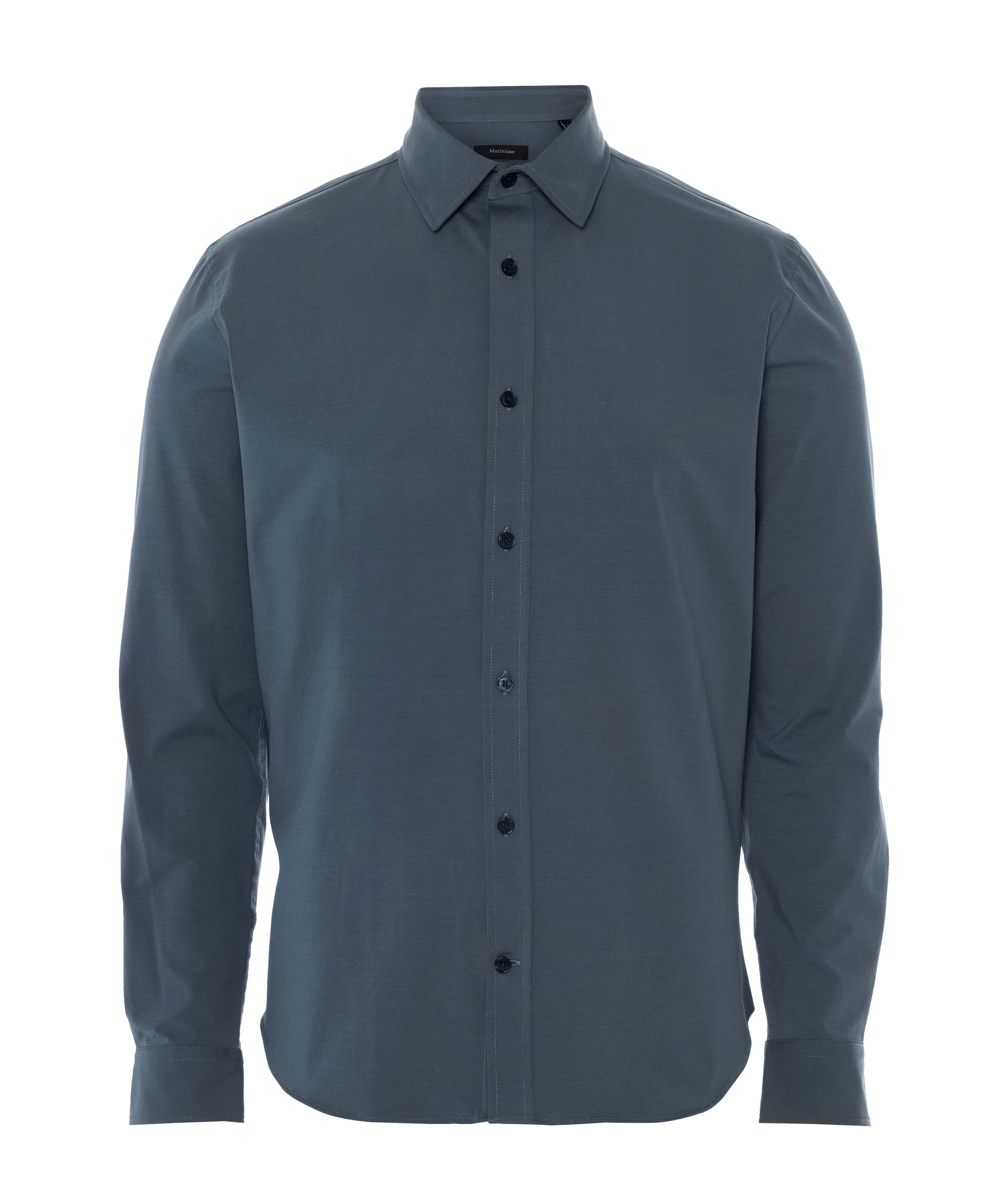 Heren overhemd lange mouw grijs