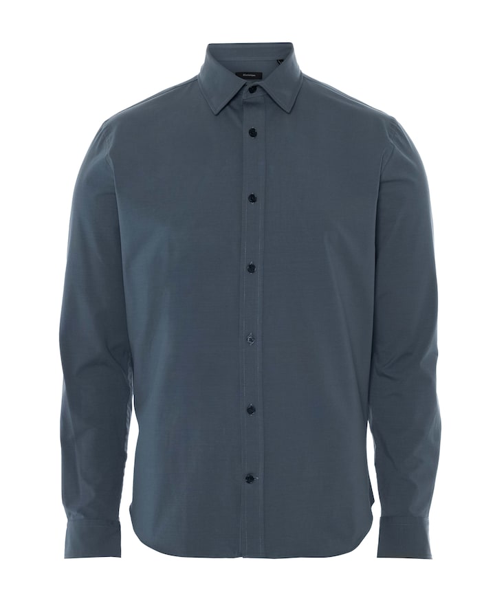 Heren overhemd lange mouw grijs