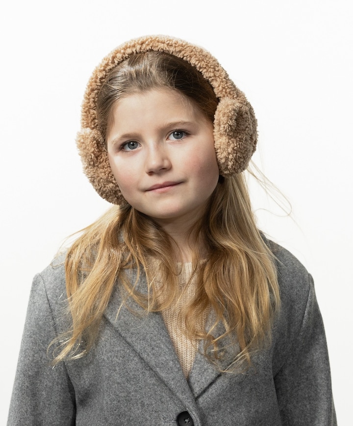 Meisjes oorwarmers beige