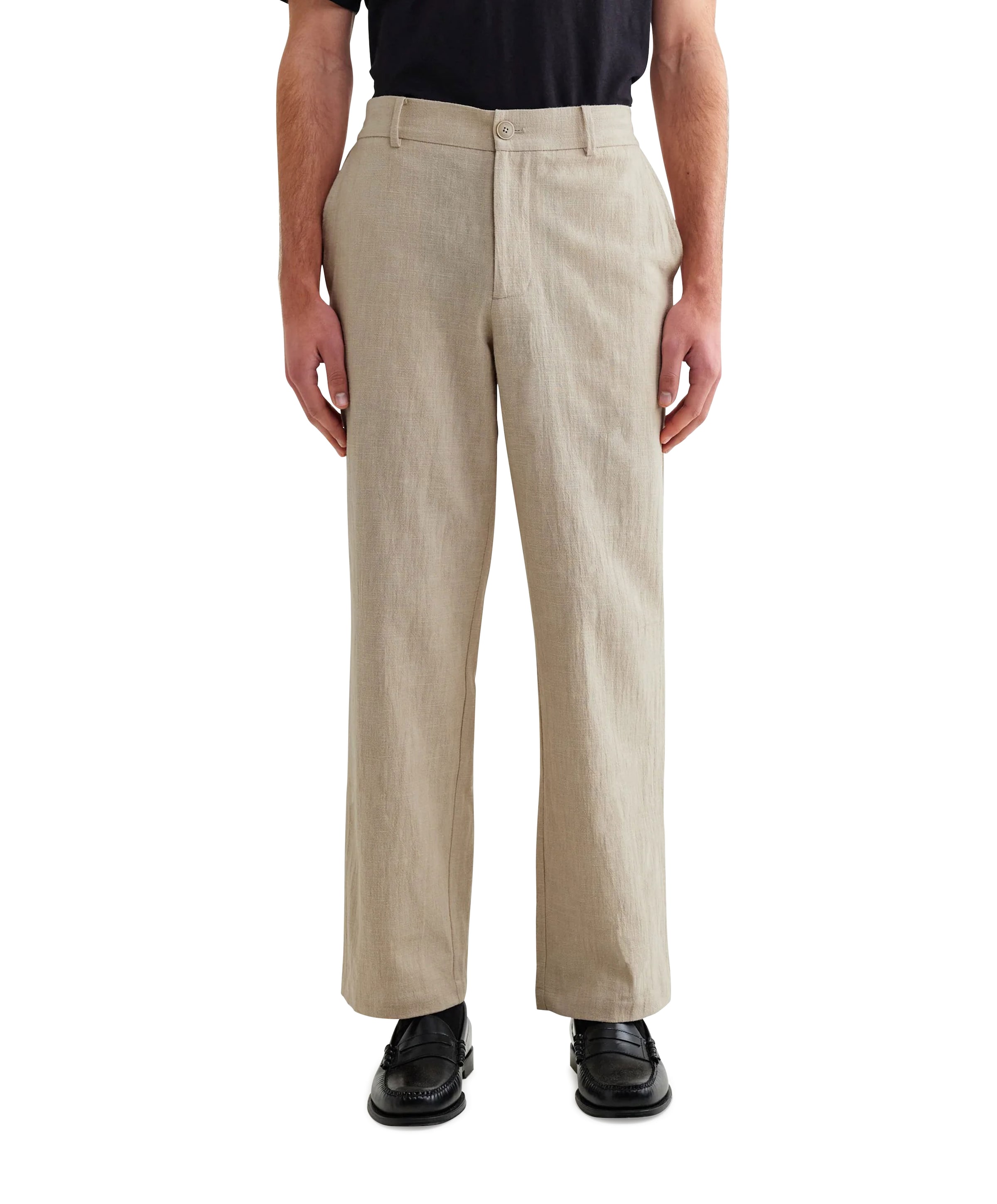 Cotton linen heren broek beige