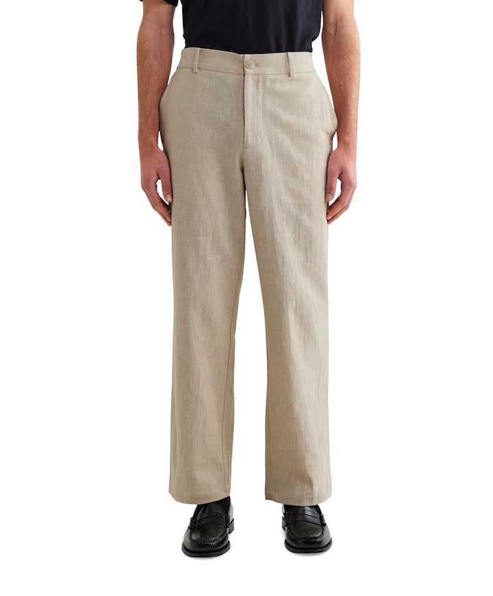 Cotton linen heren broek beige