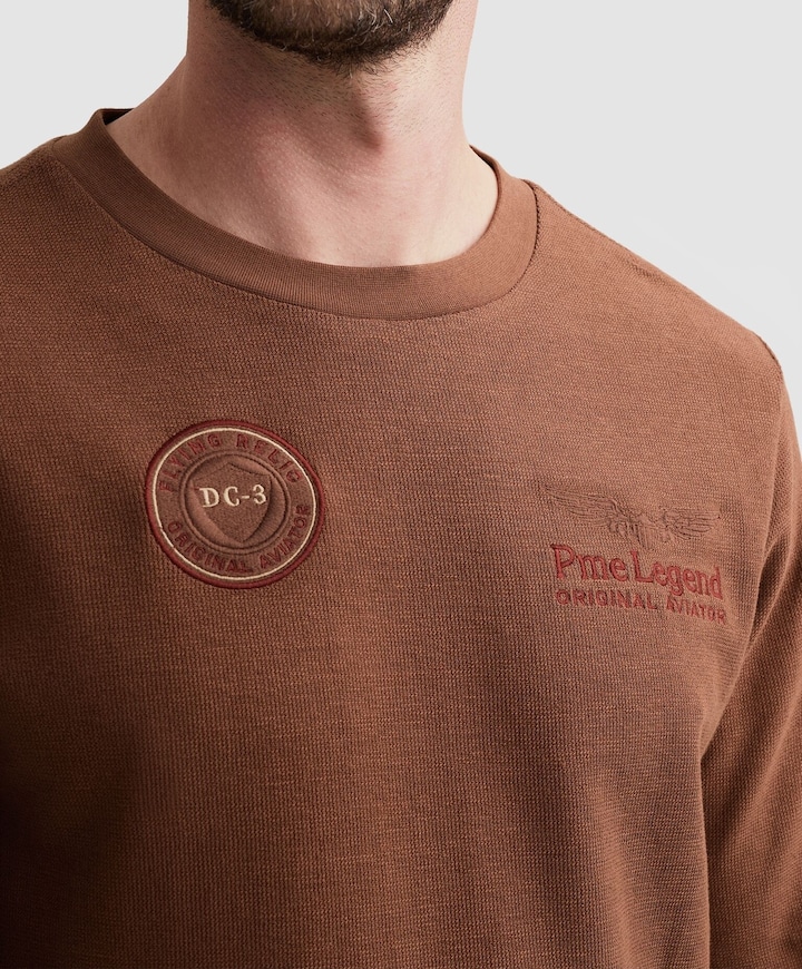 Heren longsleeve bruin