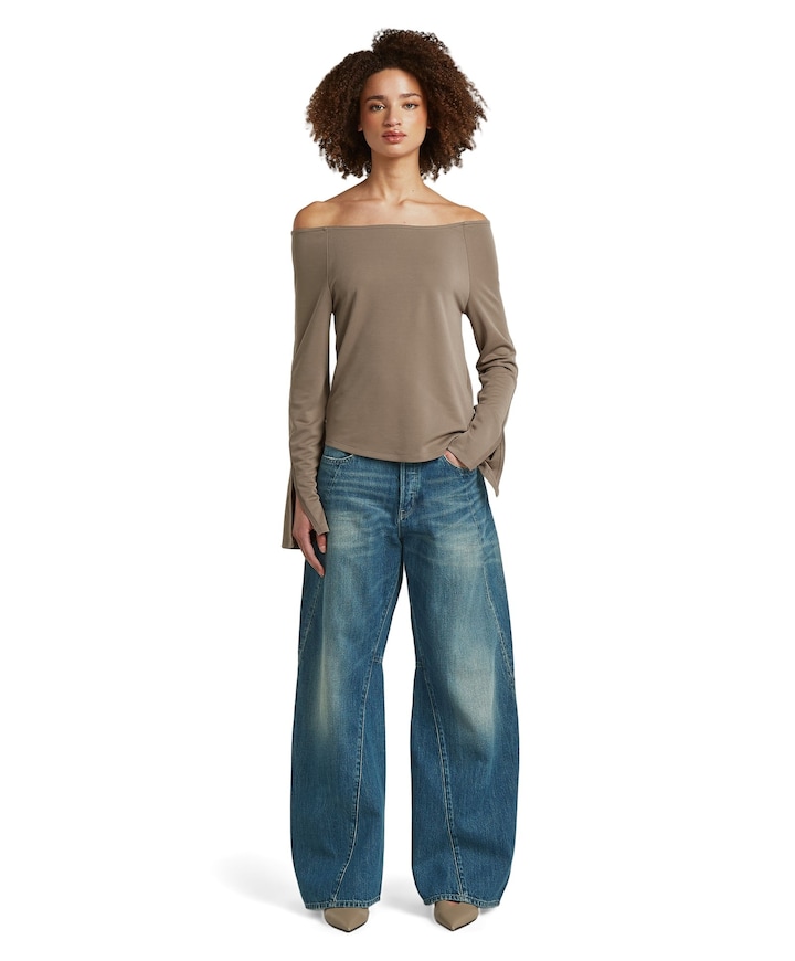 Contor 3D Wide Wmn dames jeans blauw
