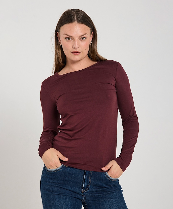 Dames longsleeve beige