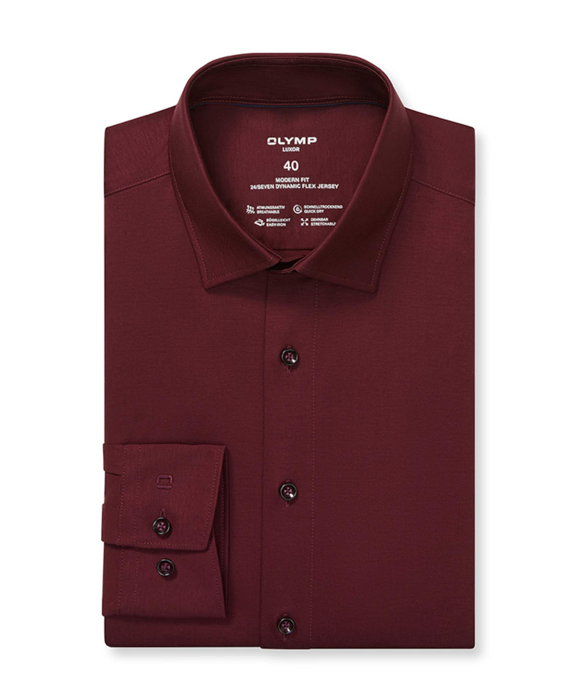 Overhemd lange mouw bordeaux