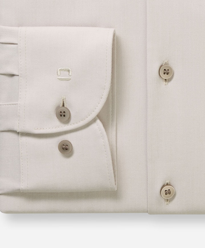 Heren overhemd lange mouw beige