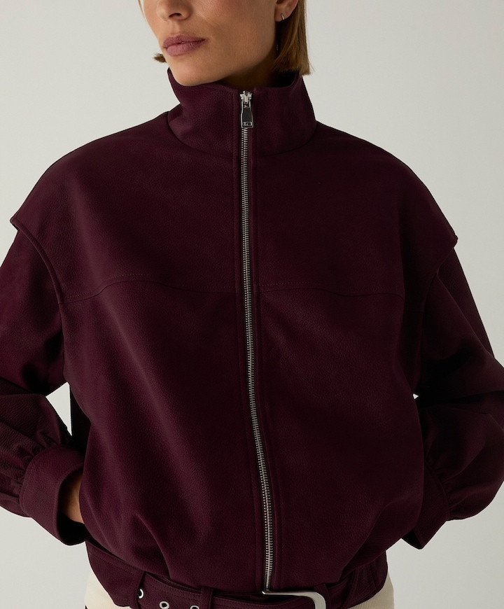 Dames leren jas bordeaux