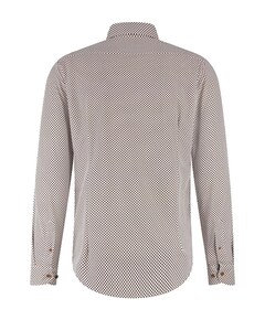 Heren overhemd lange mouw bruin