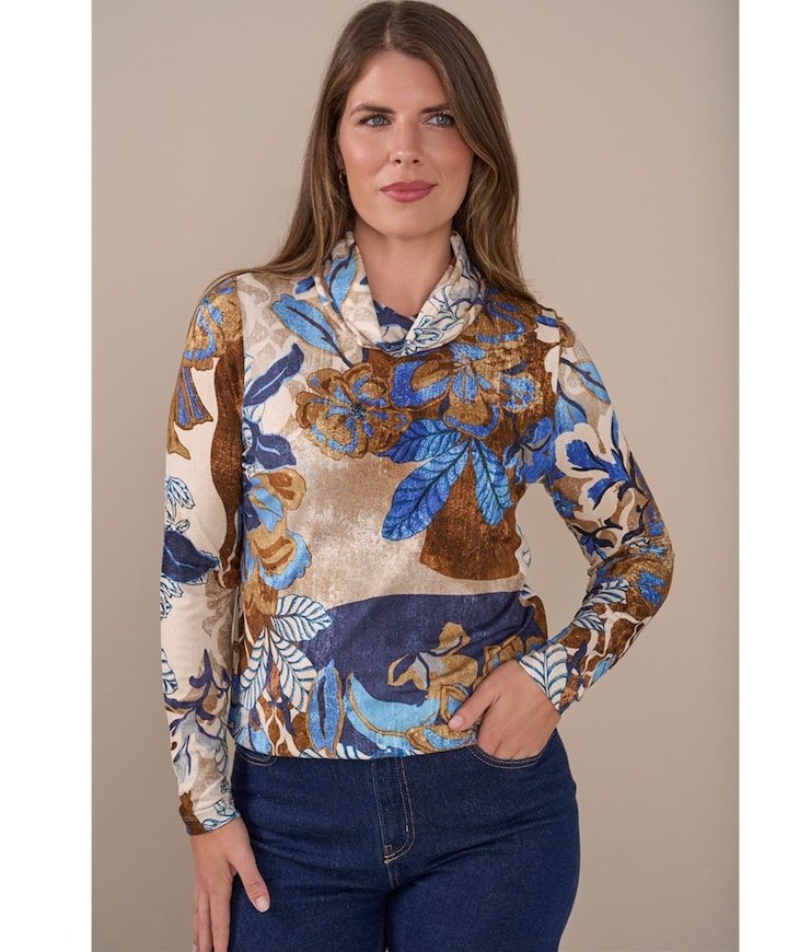 Dames longsleeve blauw