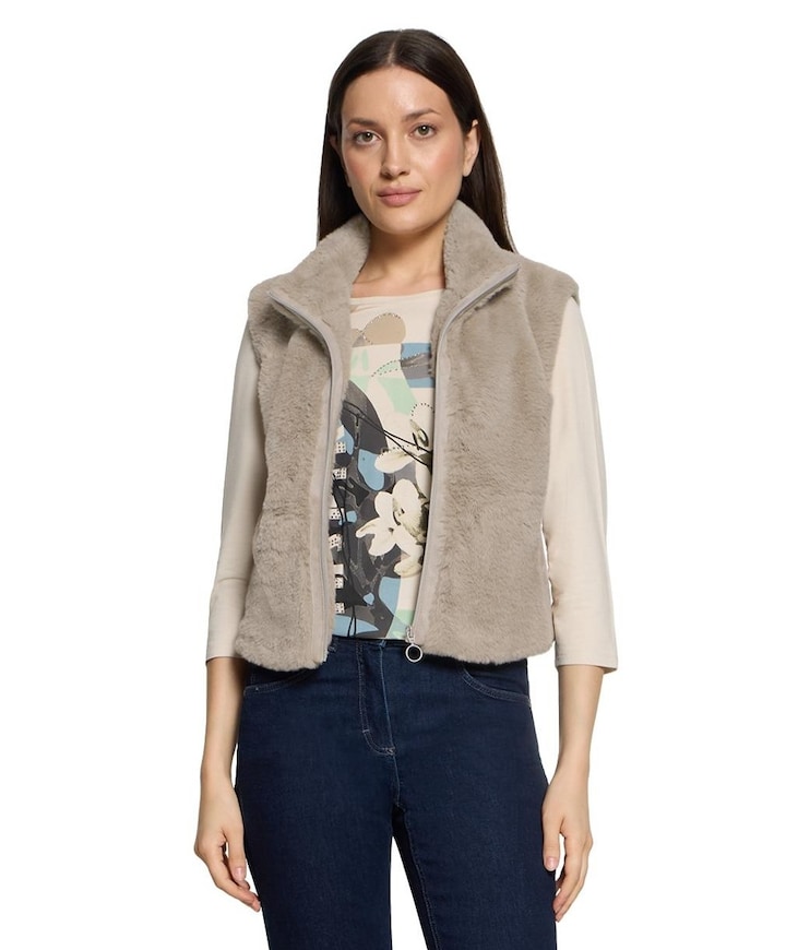Dames gilet beige