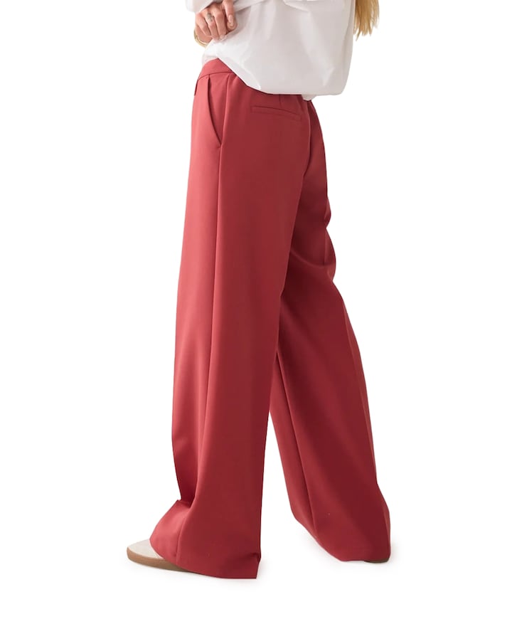Wide legs foam uni dames broek rood
