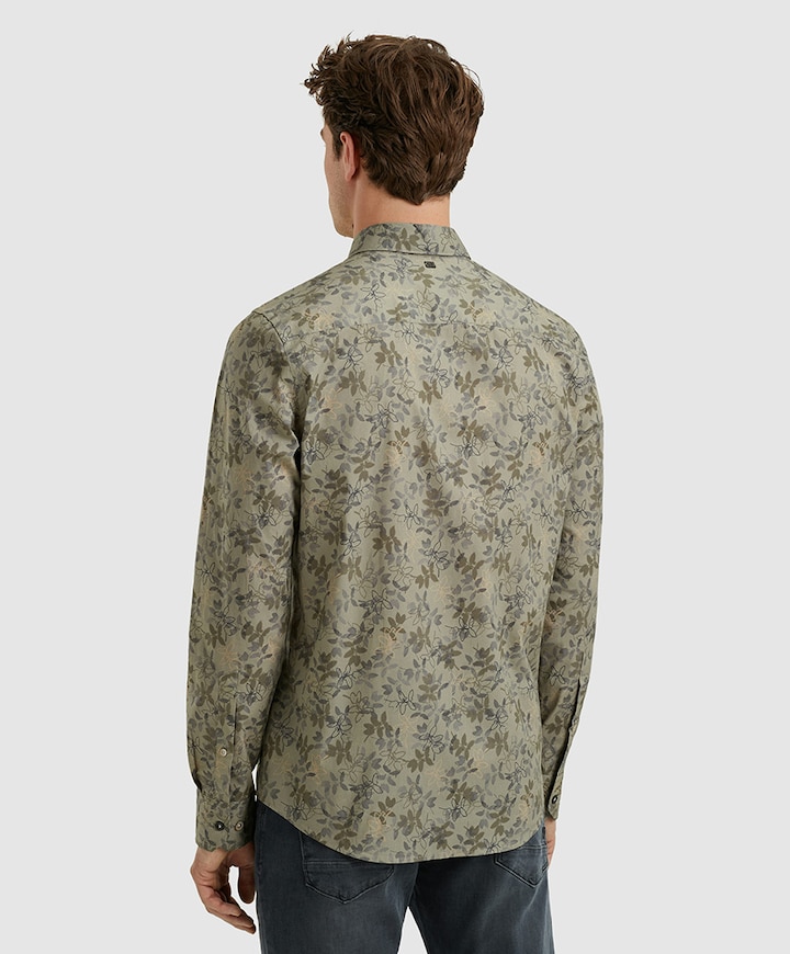 Heren overhemd lange mouw groen