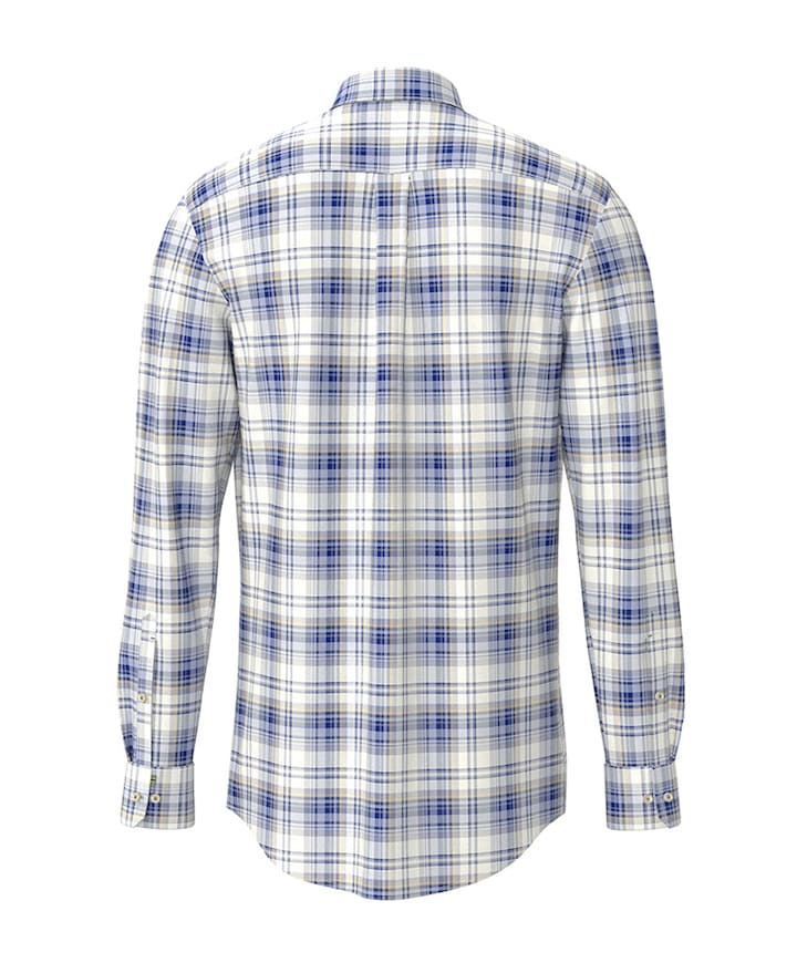 Heren overhemd lange mouw blauw