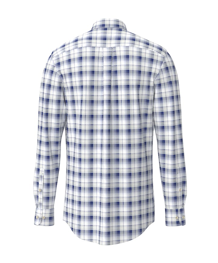 Heren overhemd lange mouw blauw