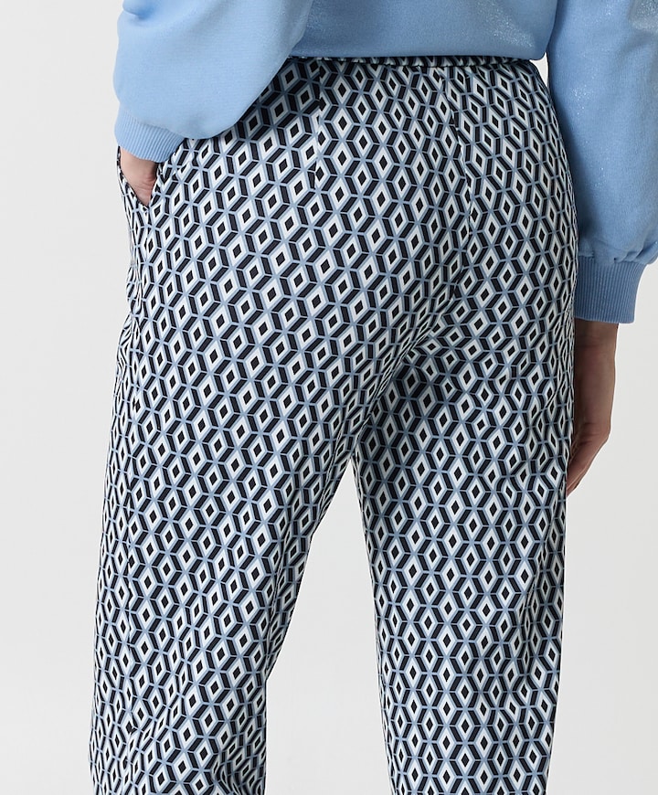 Scarlet Wide Leg 6/8 dames broek blauw