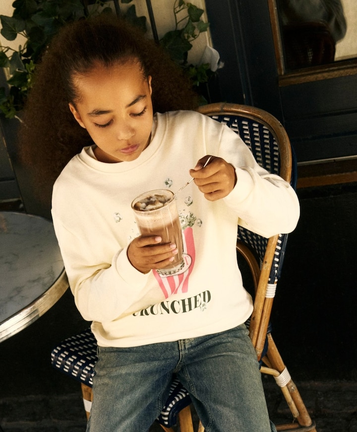 Meisjes sweater ecru