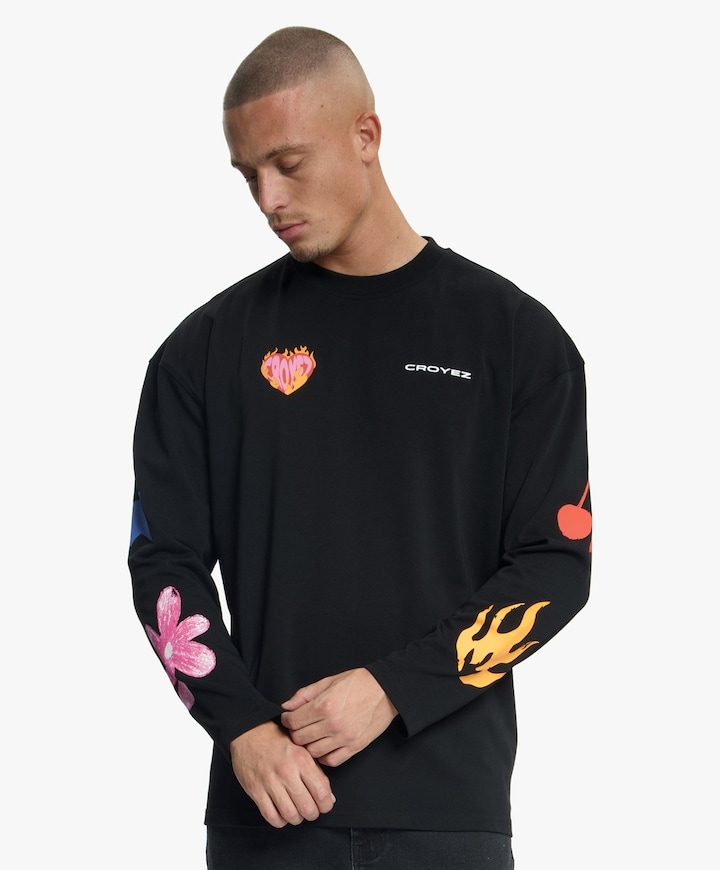 Heren longsleeve zwart