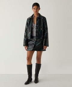 Dames leren jas groen