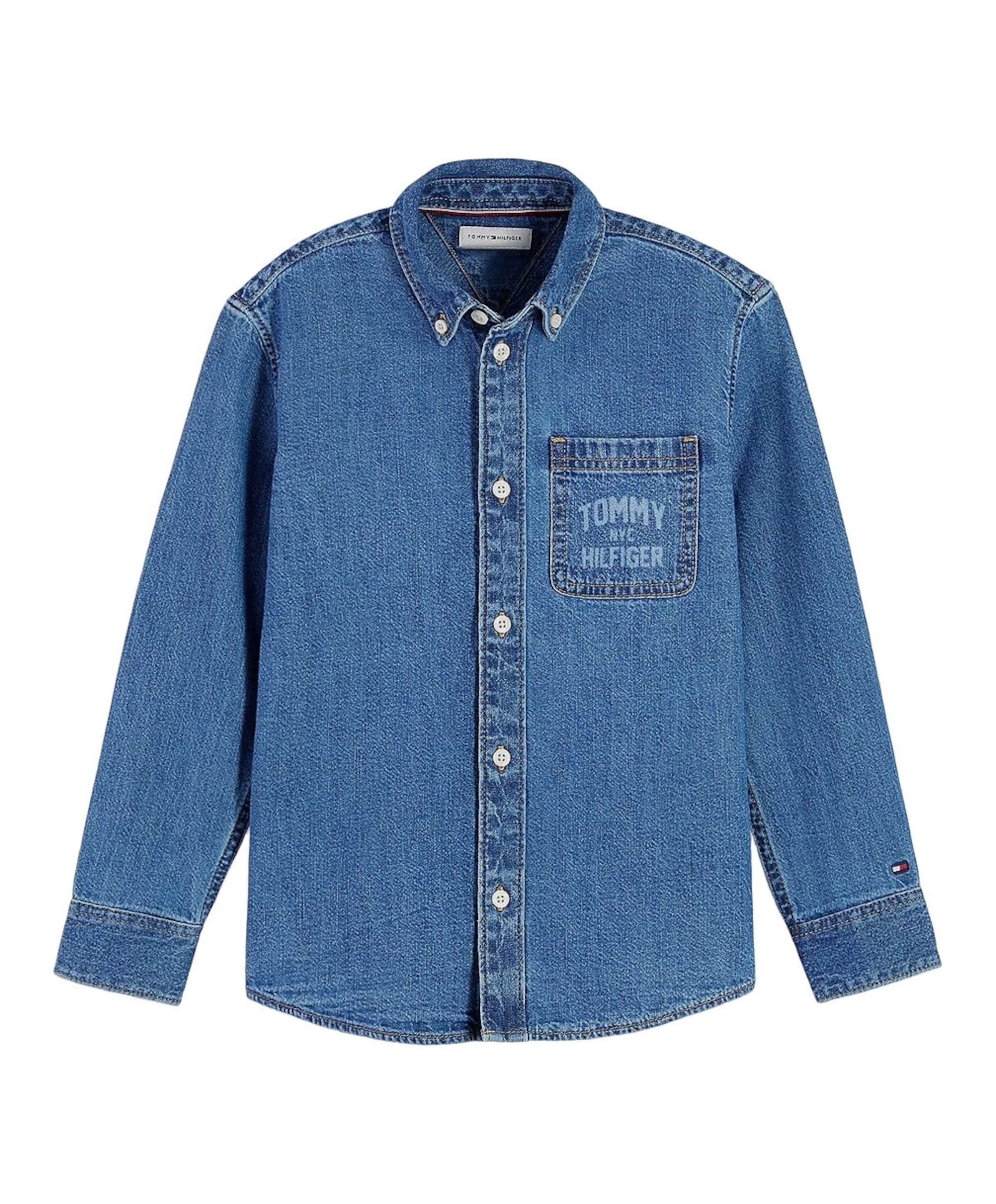 Jongens overhemd lange mouw blauw