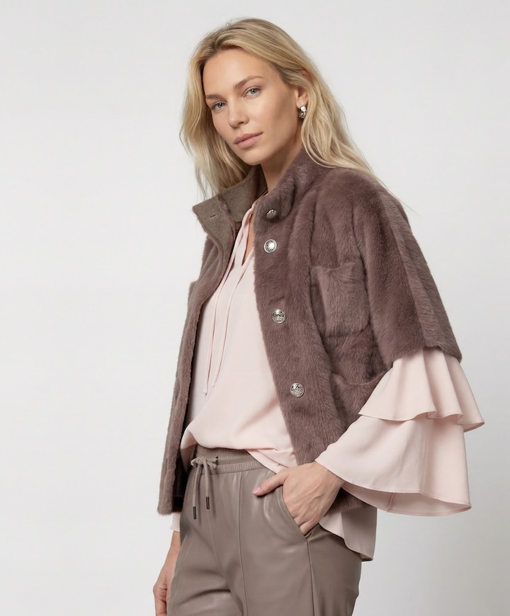 Dames cape beige