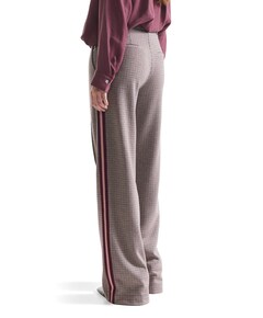 ALEIDOU BROEK hvpdp 404 pied de poule wide leg tap dames broek rood