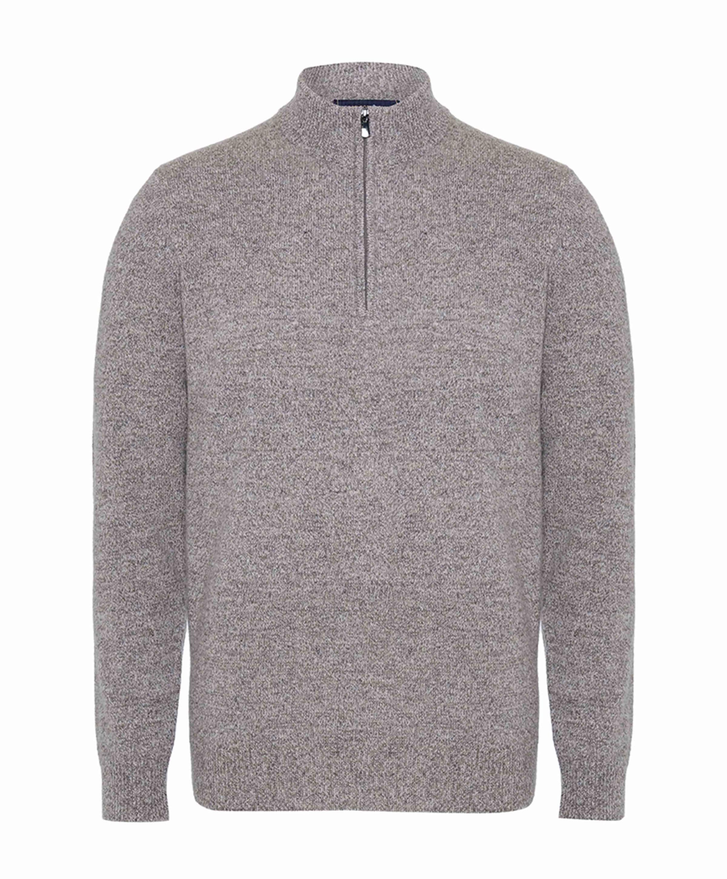 Heren trui met rits beige