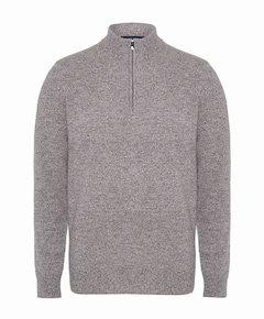 Heren trui met rits beige