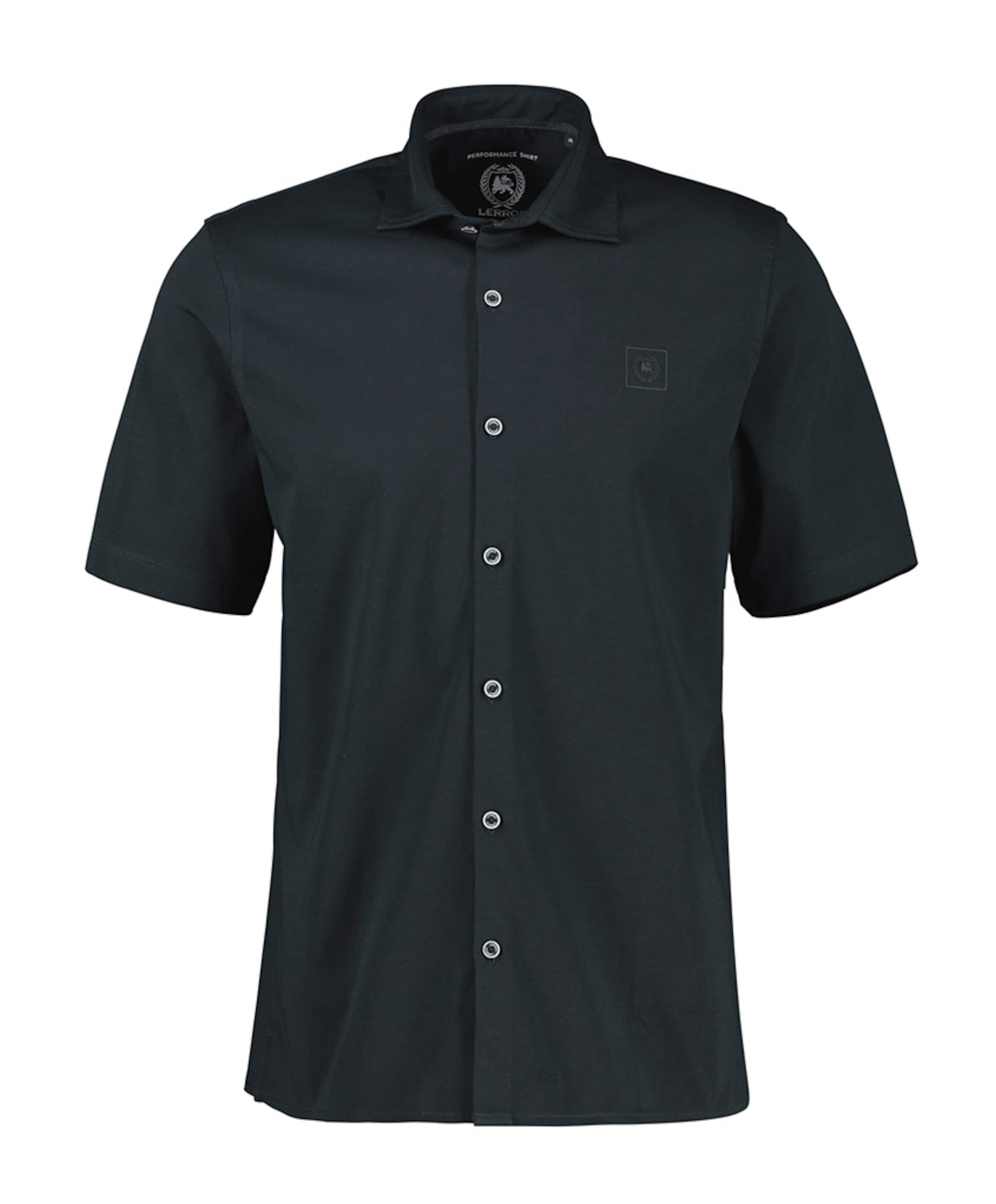 Heren overhemd korte mouw blauw