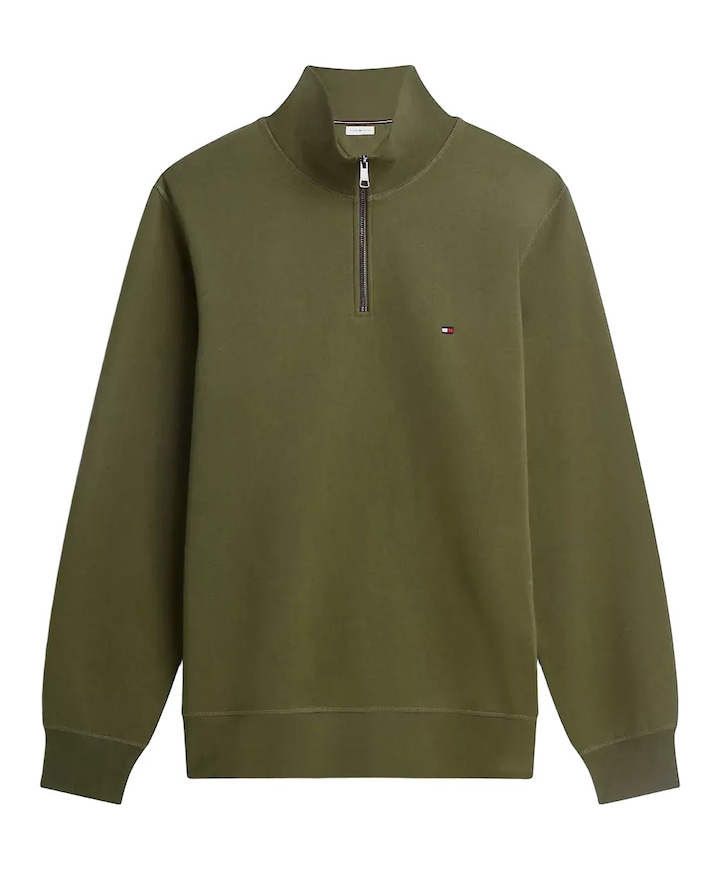 Heren trui met rits groen