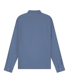 Heren overhemd lange mouw blauw
