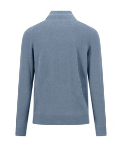 Heren trui met rits blauw