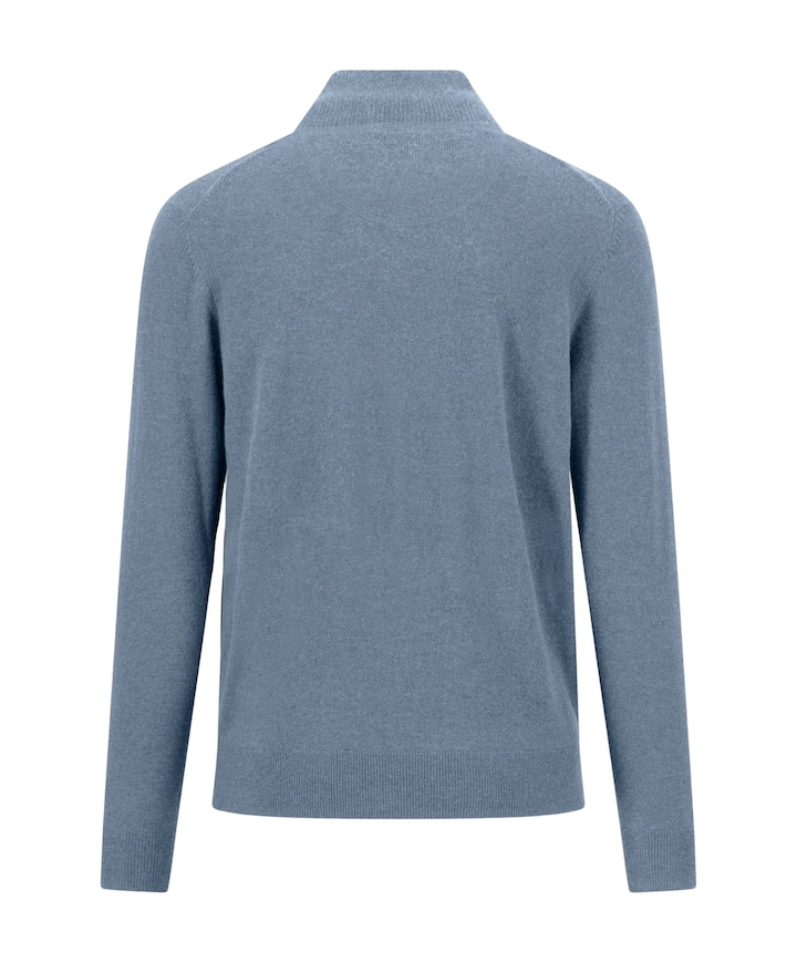 Heren trui met rits blauw