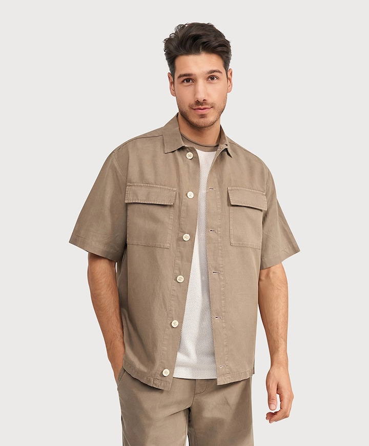 Heren overshirt bruin