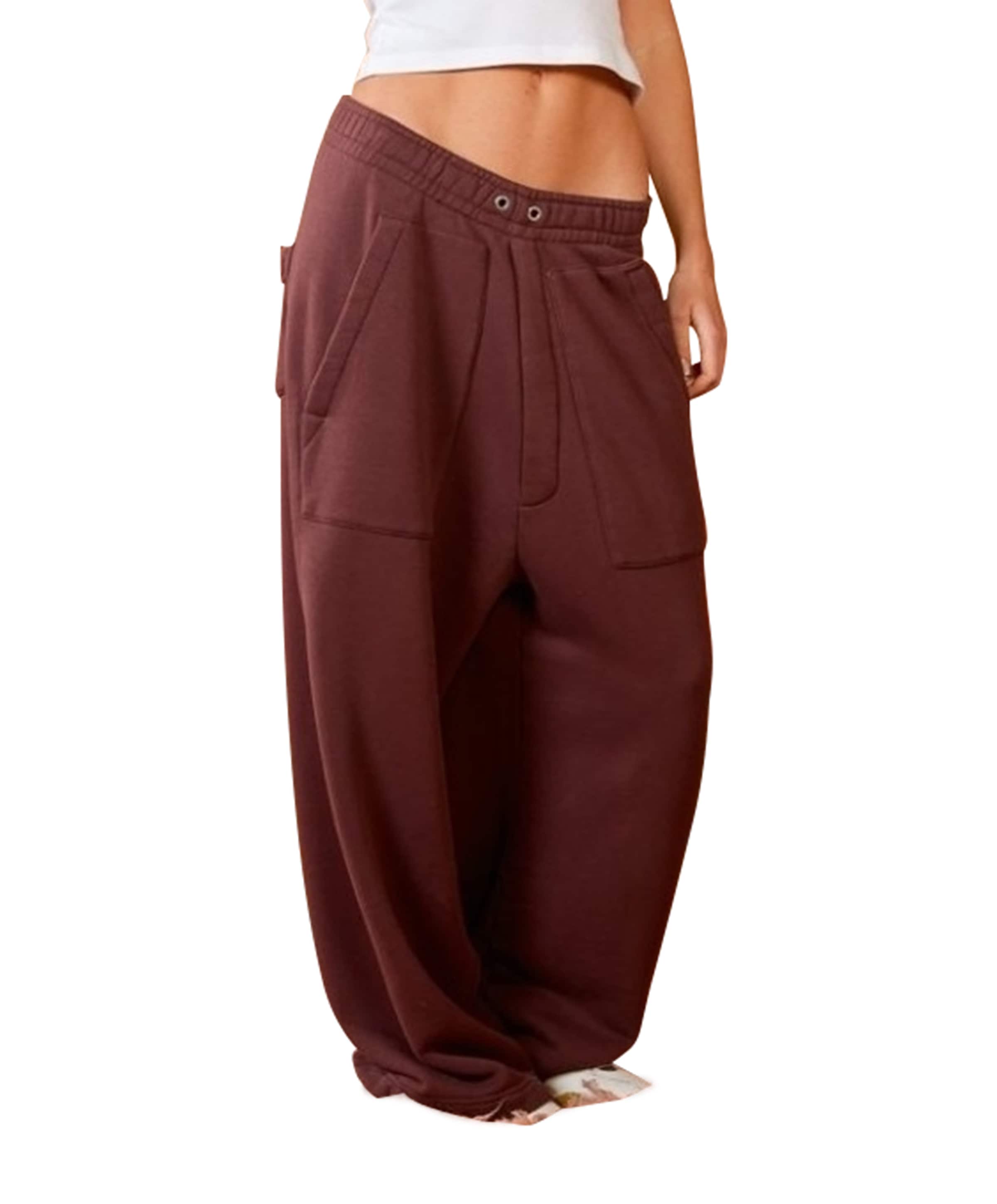 Hugo Baggy Sweat dames broek bruin