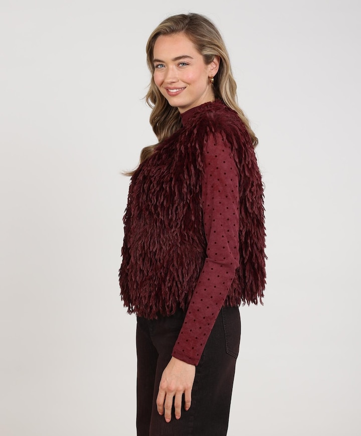 Dames gilet bordeaux