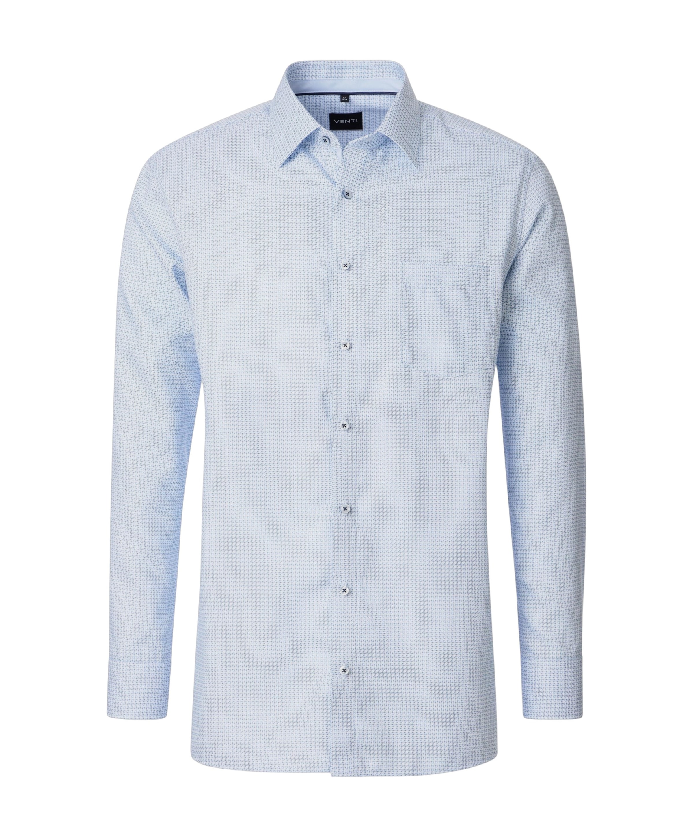 Heren overhemd lange mouw blauw