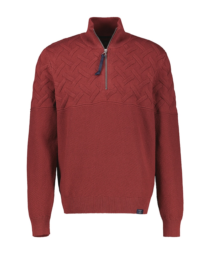 Heren trui met rits bordeaux