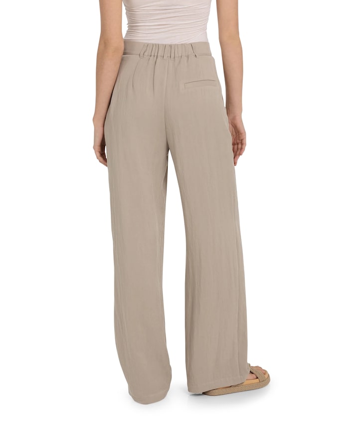 Woven wide leg - L32 dames broek beige
